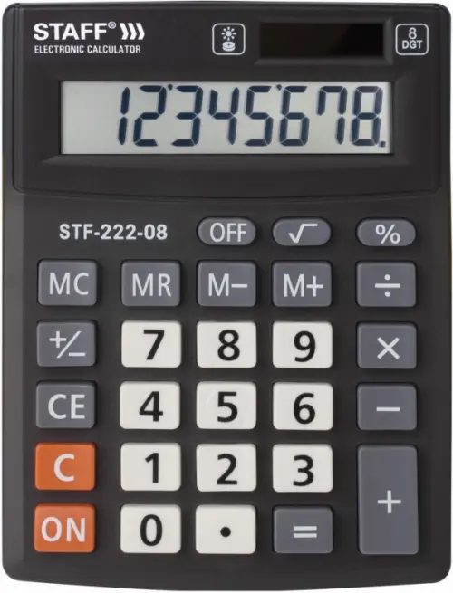 Калькулятор настольный "STF-222", 8 разрядов, двойное питание, 138x103 мм