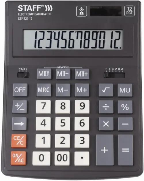 Калькулятор настольный "STF-333", 12 разрядов, двойное питание, 200x154 мм