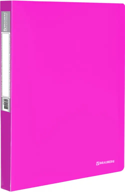 Папка на 2-х кольцах c внутренним карманом "Neon", А4, 25 мм, до 120 листов, 0,7 мм, цвет неоновый розовый