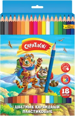 Карандаши цветные "Creativiki", шестигранные, 18 цветов