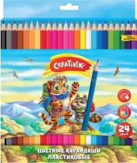 Карандаши цветные "Creativiki", шестигранные, 24 цвета