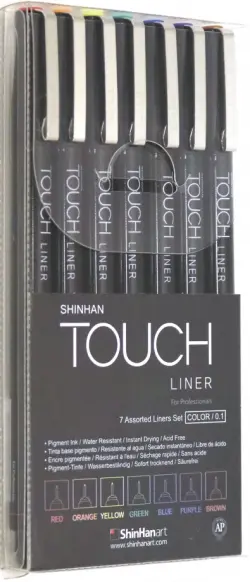 Набор линеров Touch Liner, цвет: цветные, 0,1 мм, 7 штук