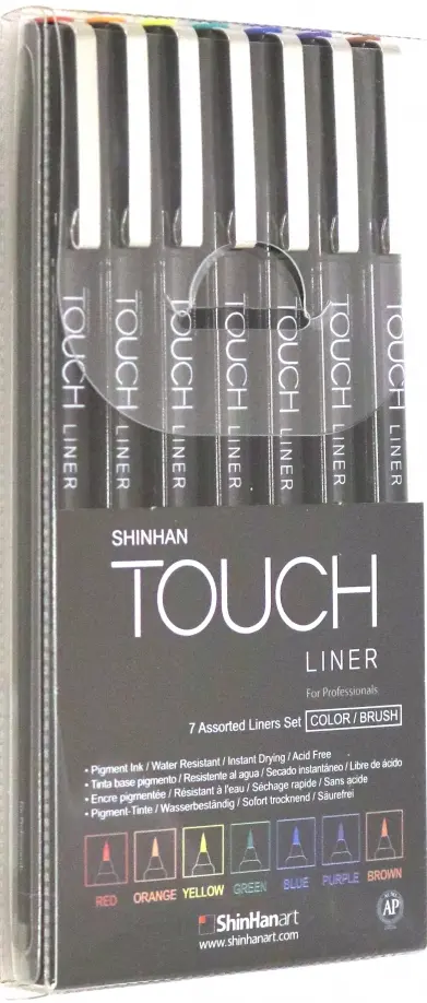 Набор линеров Touch Line rBrush, цвет: цветные, 7 штук
