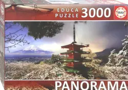 Пазл-панорама. Гора Фудзи и пагода Чурейто, 3000 деталей