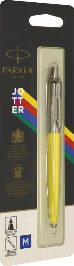 Ручка шариковая Parker "Jotter Yellow CT", синяя, 1,0 мм