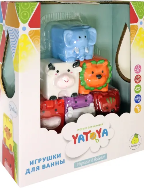 Набор игрушек для ванной. Забавные кубики, 6 штук, 829.00 руб