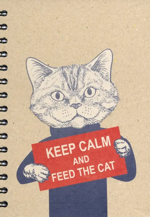 Скетчбук "Keep Calm and Feed the Cat"