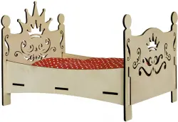 Лежак для животных "Кроватка с короной", сборная модель