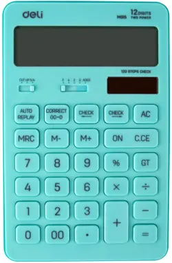 Калькулятор настольный Deli "Touch", 12 разрядов, цвет: голубой, арт. E1238/EM01531