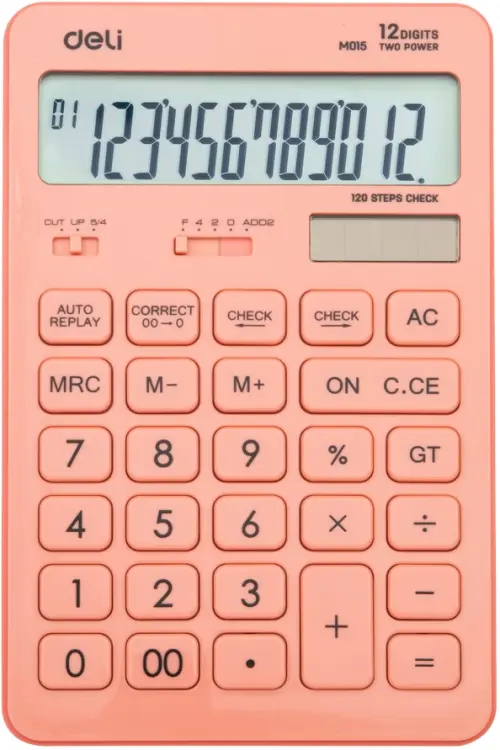 Калькулятор настольный Deli "Touch", 12 разрядов, цвет: красный, арт. EM01541
