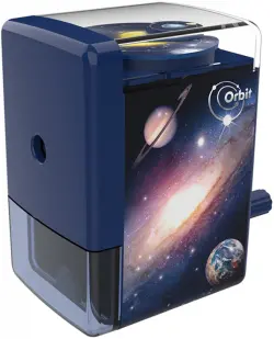 Точилка для карандашей механическая Deli "Orbit", цвет: синий, 1 отверстие, арт. ER10104