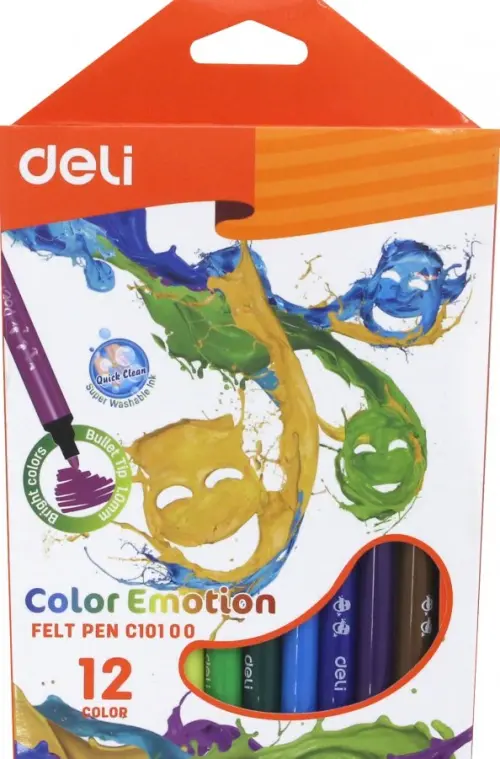 Фломастеры Deli "Color Emotion", 12 цветов