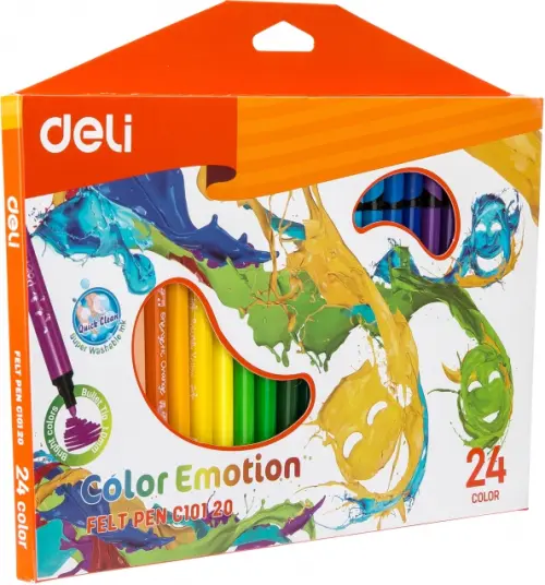 Фломастеры Deli "Color Emotion", 24 цвета