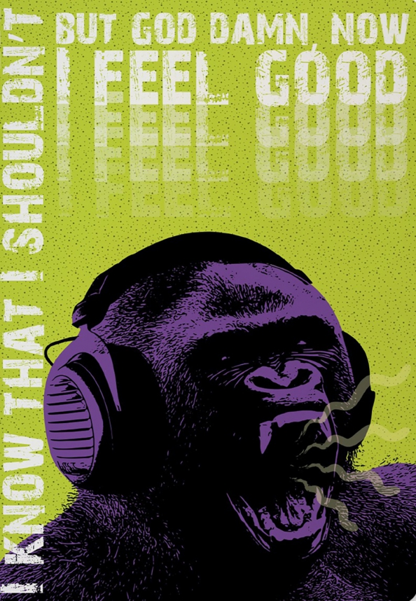 Тетрадь "Gorillas and music", А5, 40 листов, клетка