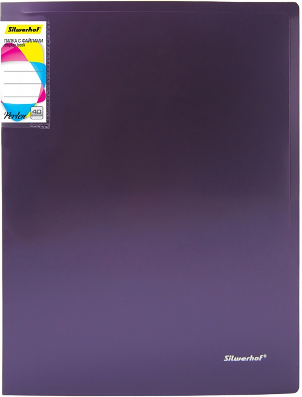 Папка Silwerhof "Perlen", цвет: сиреневый металлик, A4, 0,8 мм, 40 прозрачных вкладышей, арт. 292941-73
