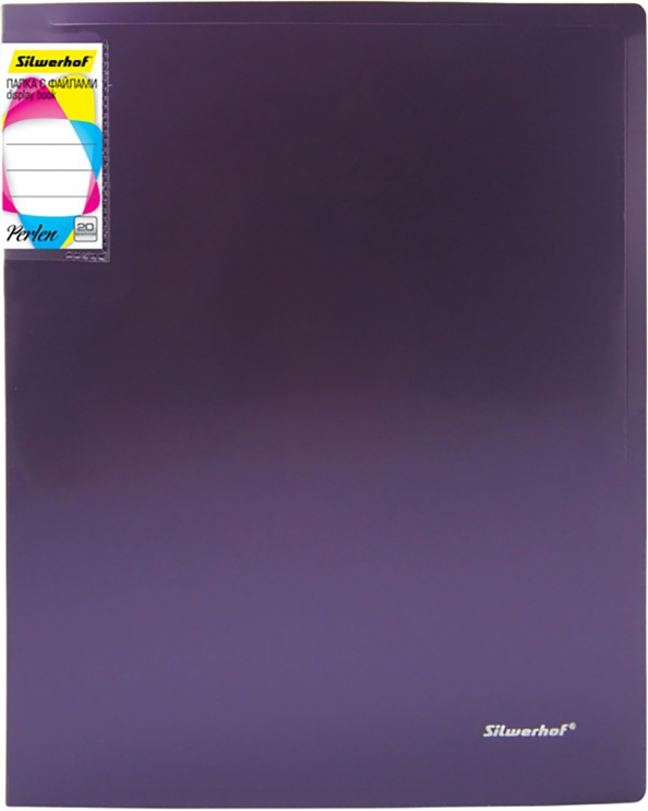 Папка Silwerhof "Perlen", цвет: сиреневый металлик, A4, 0,8 мм, 10 прозрачных вкладышей, арт. 292921-73
