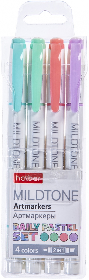 Текстовыделители "Mildtone Pastel", 1-4 мм, 4 цвета