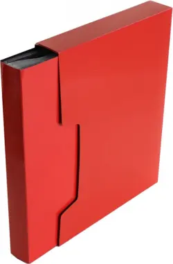 Папка с 80 прозрачными вкладышами "Бюрократ. DeLuxe", в коробе, цвет: красный, A4, арт. DLVBOX80RED