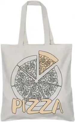 Сумка-шопер "Pizza", цвет белый