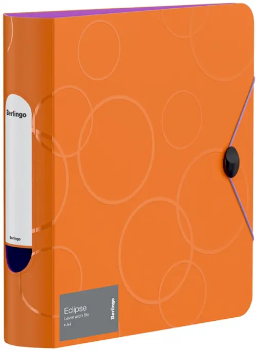 Папка-регистратор на резинке "Eclipse", А4, 80 мм, 2500 мкм, оранжевая