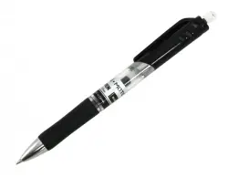Ручка гелевая автоматическая "Deli", цвет: черный, прозрачный, черные чернила, 0,5 мм