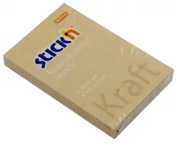 Блок самоклеящийся. Stick`n. Kraft Notes, 100 листов, коричневый