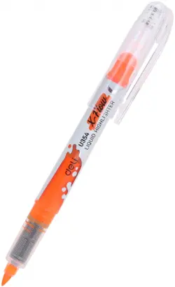 Текстовыделитель "Deli. X-flow", цвет: оранжевый, скошенный наконечник, 1-5 мм