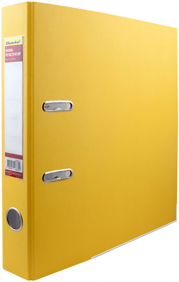Папка-регистратор "Silwerhof", цвет: желтый, A4, 50 мм, арт. 355020-05