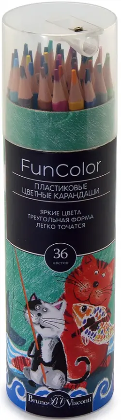Карандаши цветные "Fun Color" (пластиковые), 36 цветов