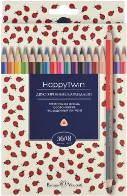 Карандаши цветные "Twincolor happy", 36 цветов