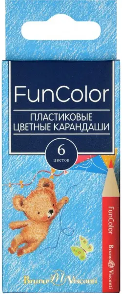 Карандаши цветные "Fun color", укороченные, 6 цветов