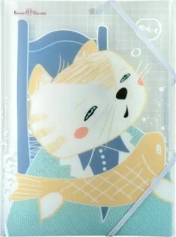 Папка файл на резинке "Коты в японском стиле", А4, 1 штука