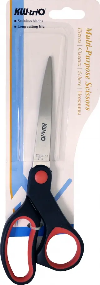 Ножницы Kw-Trio, цвет: ассорти, 203 мм, ручки с резиновой вставкой, арт. JD05-20.3