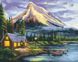 Картина по номерам на подрамнике Color KIT "Дом у реки", 40х50 см