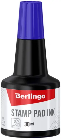 Штемпельная краска "Berlingo", синяя, 30 мл