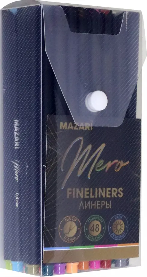 Набор линеров Mero, 0,4 мм, круглый корпус, 48 цветов