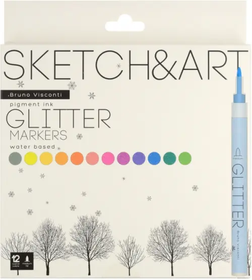 Набор маркеров глиттерных "Sketch&Art", 12 цветов
