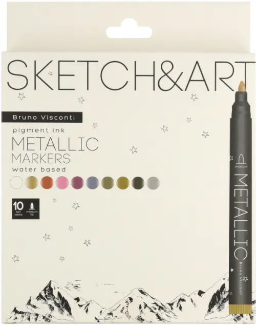 Набор маркеров металлик "Sketch&Art", 10 цветов