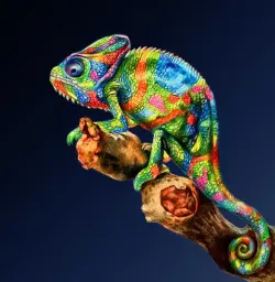 Алмазная мозаика. Красочный хамелеон, 30x30 см