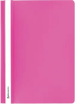 Скоросшиватель пластиковый "BRAUBERG", А4, розовый