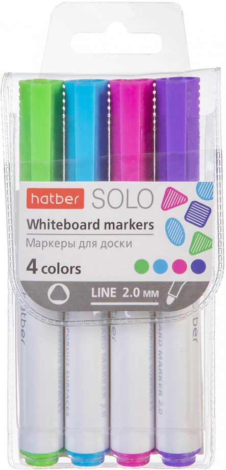 Маркеры для магнитно-маркерных досок Solo Fun colors, 2 мм, 4 цвета, 295.00 руб