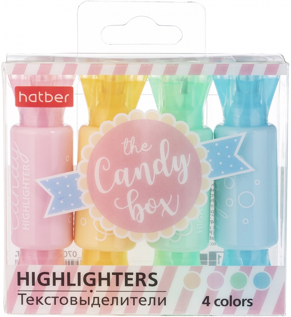 Текстовыделители "Candy Pastel", 1-4 мм, 4 цвета