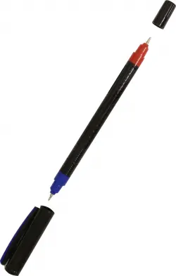 Ручка шариковая двусторонняя "Carbonix Duo", синяя, красная