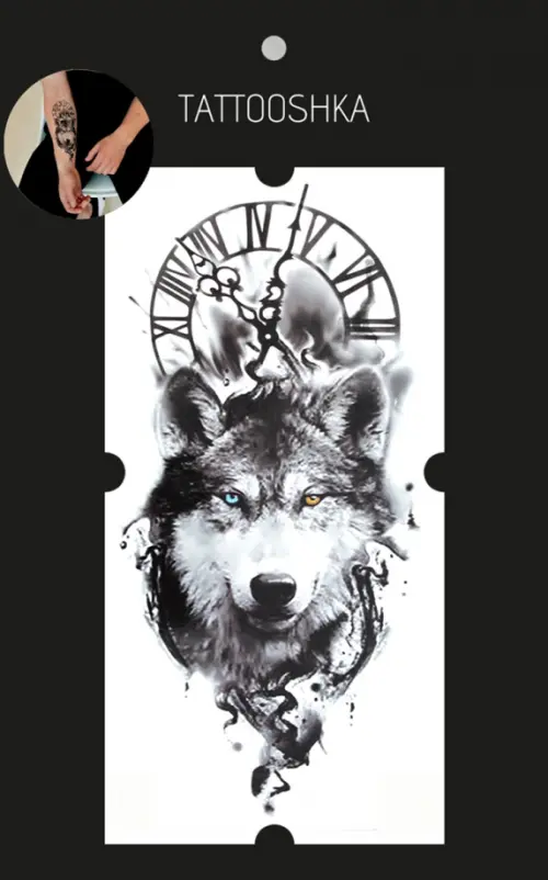 Временная татуировка "Неукротимый волк"