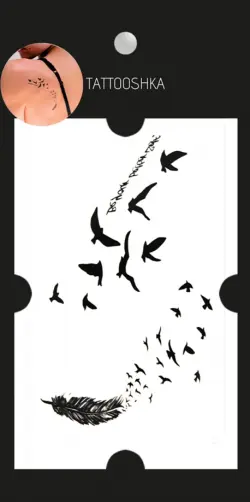 Временная татуировка "Стая птиц"