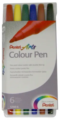 Фломастеры Pentel "Color Pen", 6 цветов