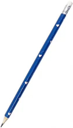 Карандаш чернографитный с ластиком "Синий", НВ