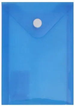 Папка-конверт на кнопке "Brauberg", А6, цвет синий