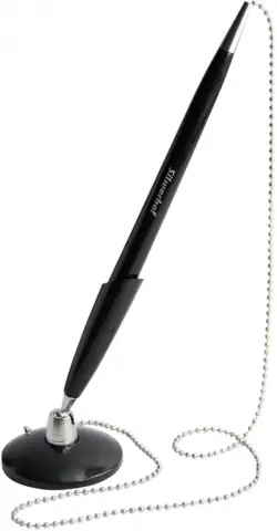 Ручка шариковая с цепочкой на подставке "Stand", синие чернила, 0.7 мм