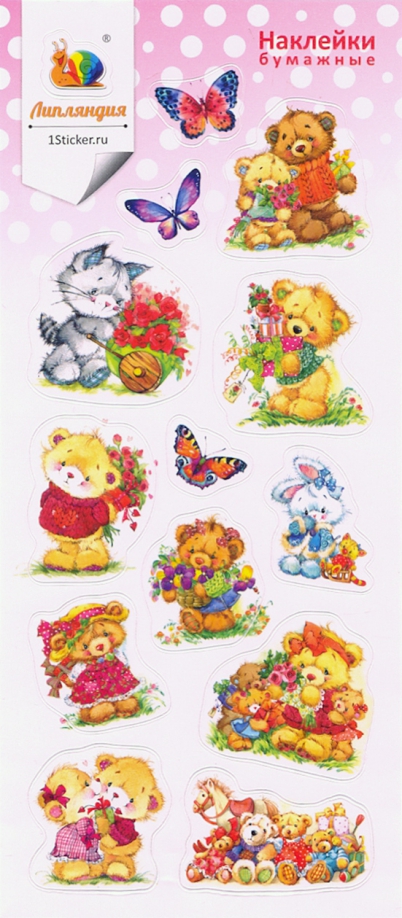 Набор бумажных наклеек "Медведи 1"